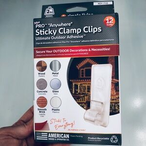 NEW Sticky Clamp Clips by SIMPLE LIVING SOLUTIONS 12 Clips